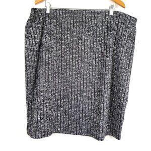 Kasper Pencil Skirt Women's Plus Size 3X Black White Stripe Professional Career